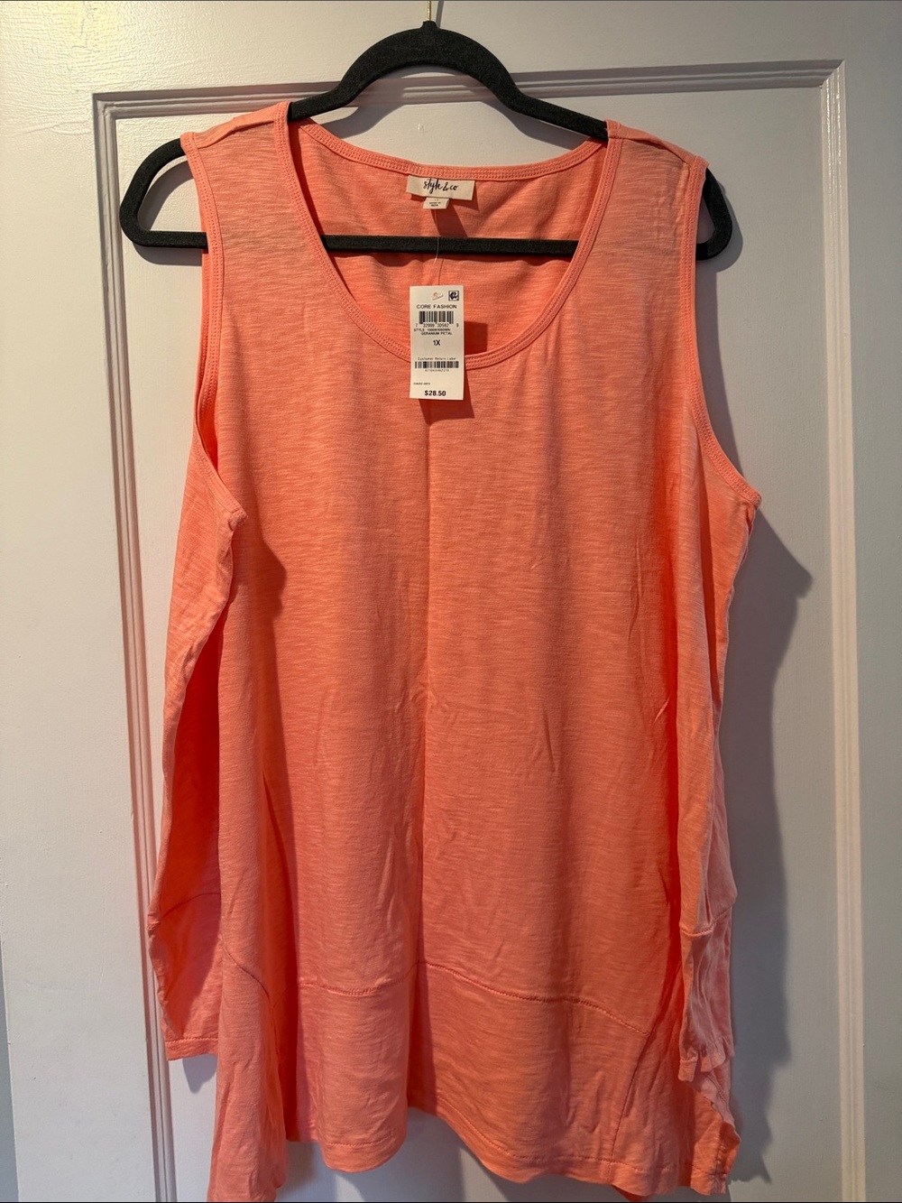 Style & Co. Coral Sleeveless High-Low Tank Top Size 1x NWT